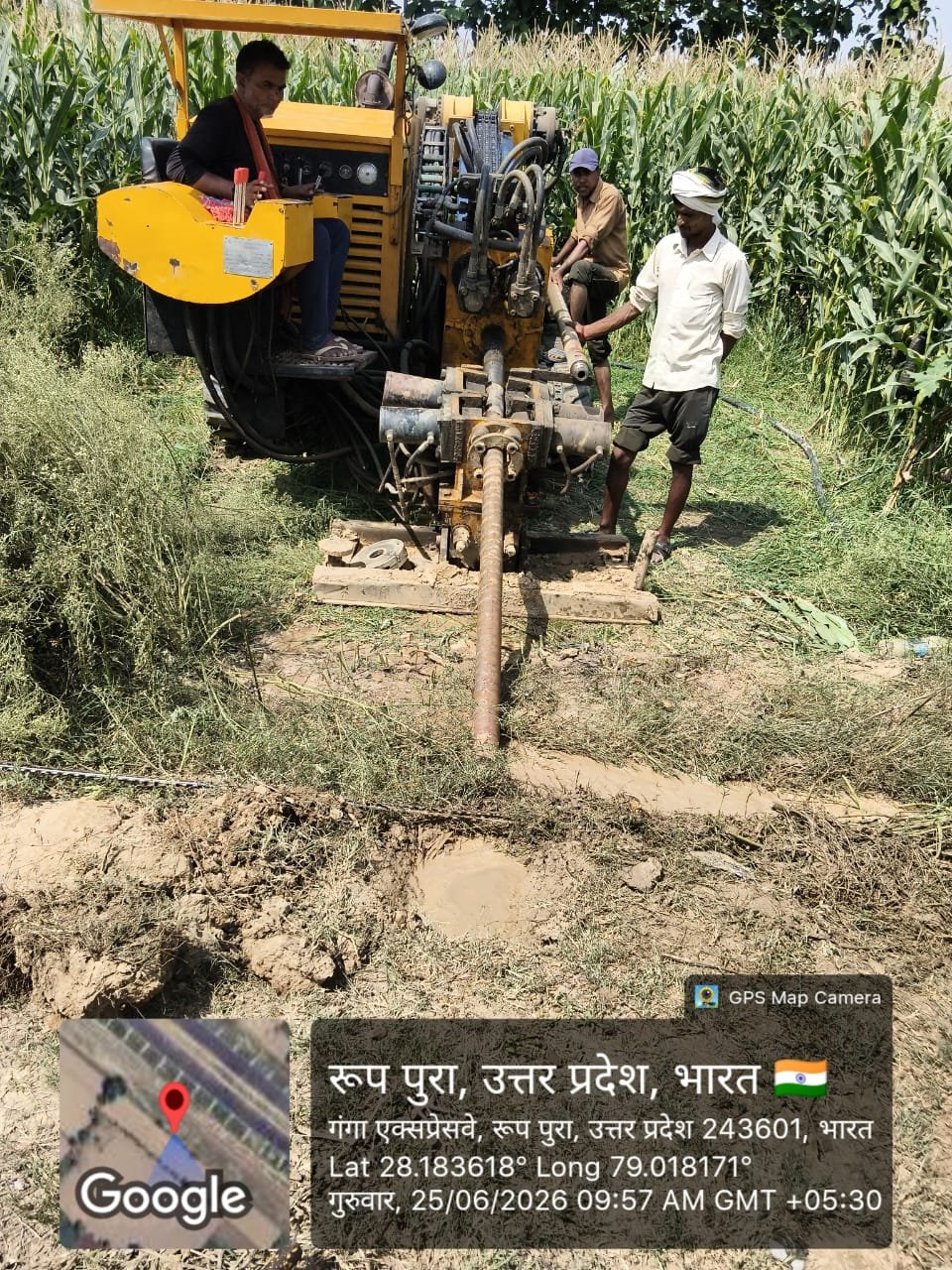 CTC HDD machine executing a trenchless railway, highway or canal crossing